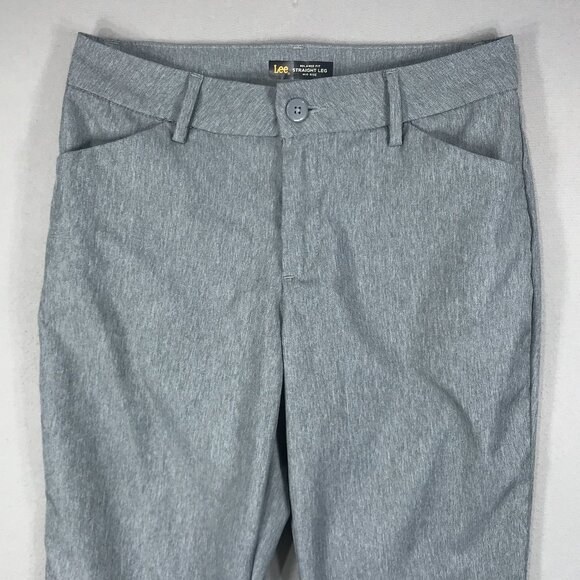 Lee Pants Women's Medium 6 Gray Wrinkle Free Relaxed Fit Straight Leg Mid Rise - Picture 1 of 10